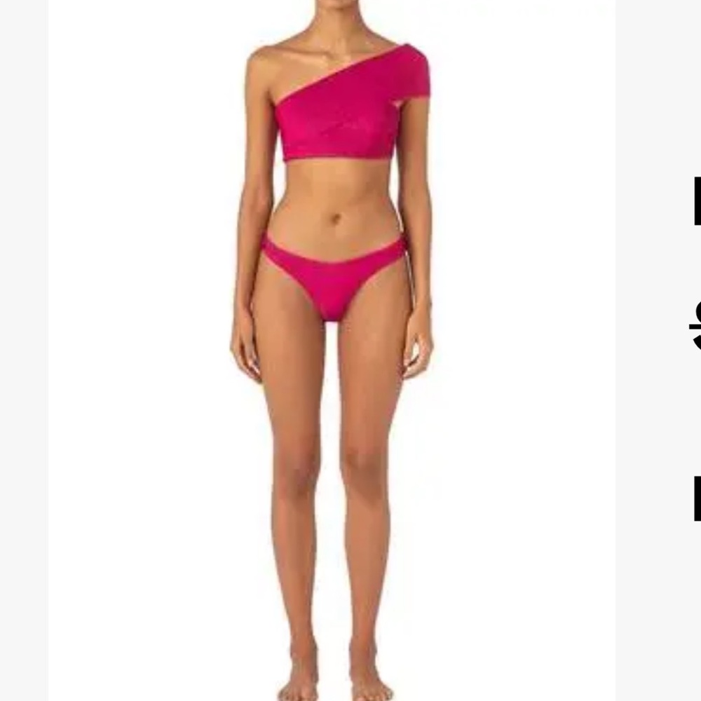 Baobab Collection Rosewater One-Shoulder Bikini With Skirt. 3 pieces